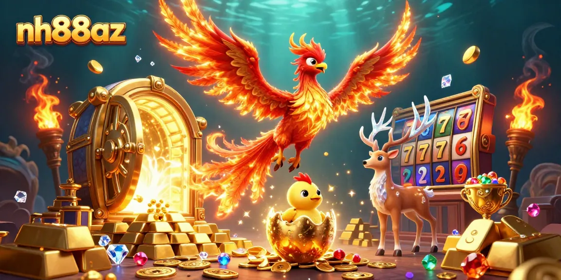 Engage in thrilling gameplay at nh88az with phoenix and treasure in a vivid casino realm.
