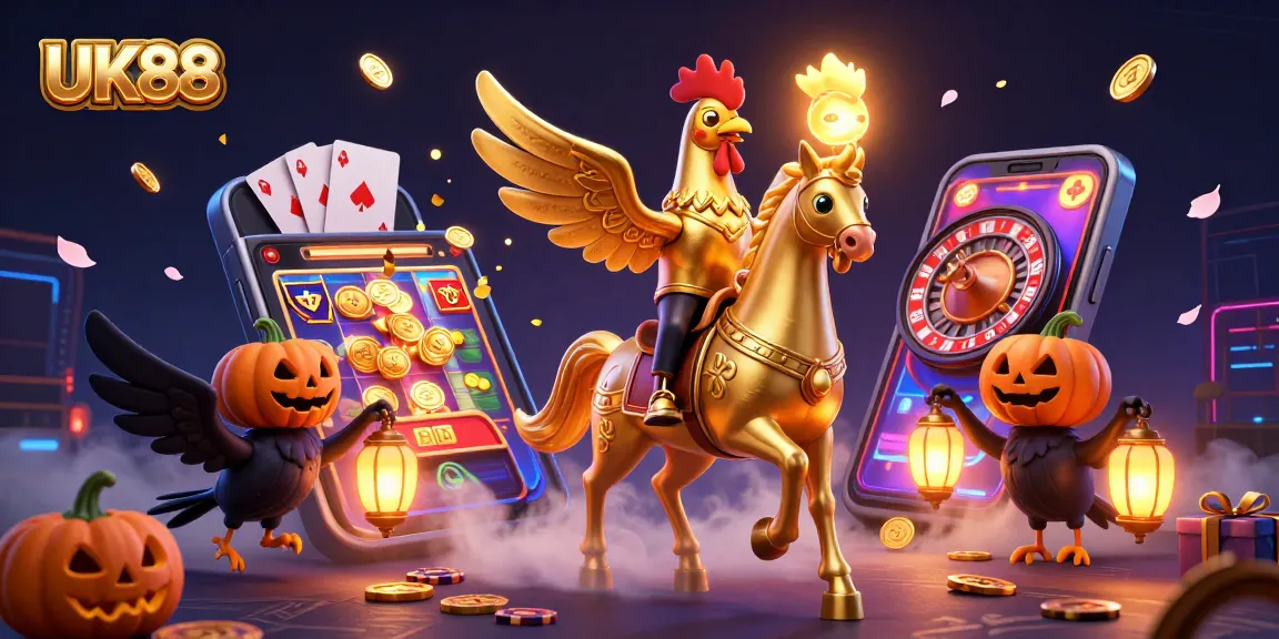 Engage with thrilling UK88 casino adventures featuring vibrant slots and glowing elements.