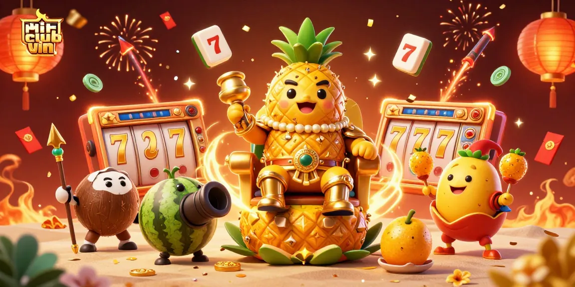 Experience the excitement of hitclub vin with a vibrant 3D casino illustration featuring lively characters and game elements.
