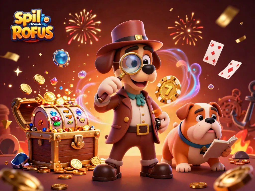Experience thrilling gaming at spil casino uden om ROFUS with vibrant 3D cartoon elements.
