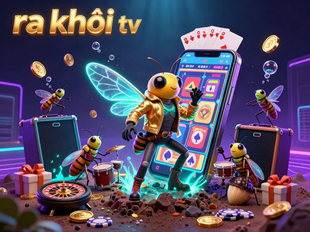 Experience thrilling gameplay at ra khơi tv with vibrant 3D scenes filled with slot games, immersive characters, and dazzling casino elements.