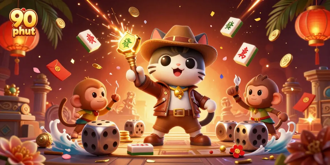 Experience exciting 90 phut gameplay as the explorer cat discovers golden artifacts with dynamic casino elements.