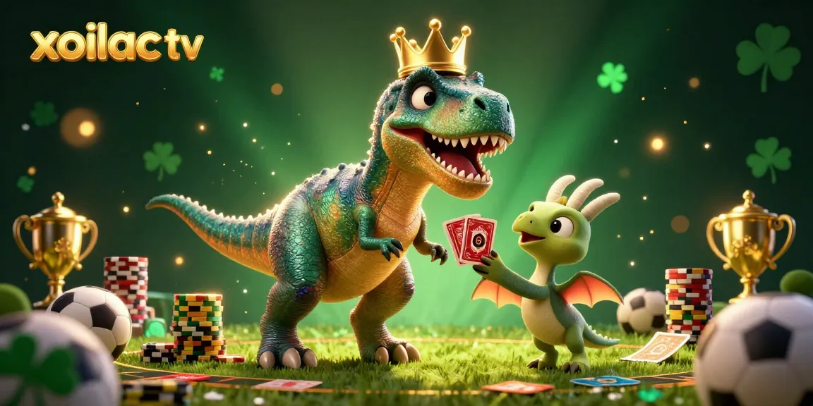 Xoilac TV showcases dynamic sports betting with colorful characters engaging in high-stakes gaming activities.
