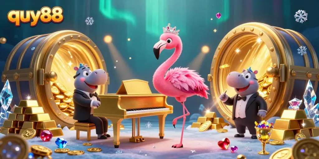 Play thrilling casino games with quy88 featuring vibrant characters and sparkling treasures