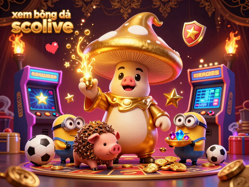 xem bóng đá socolive exhilarating sports betting scene with vibrant gaming elements and dynamic characters.