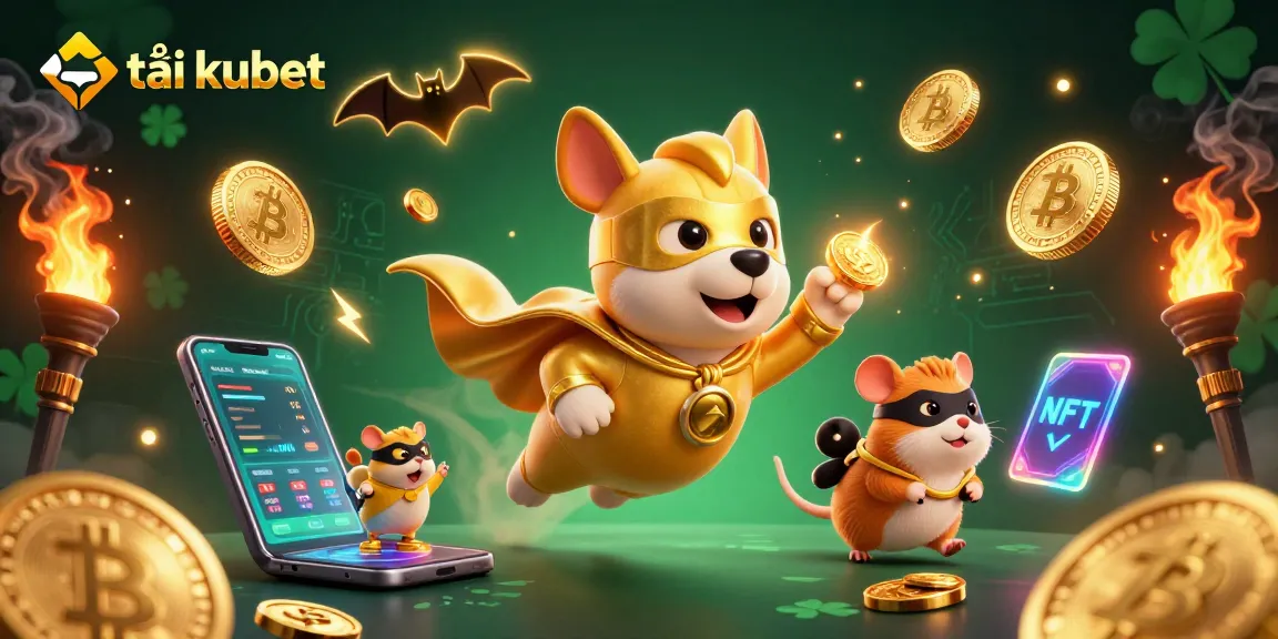 Engage with vibrant scenes of tải kubet, featuring a heroic dog and hamster in an exciting casino-themed adventure.