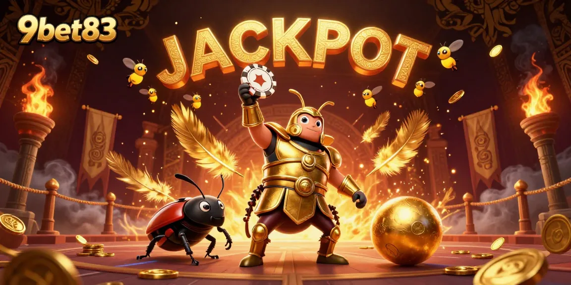 9bet83 players celebrate their wins in a vibrant casino scene filled with colorful game elements.