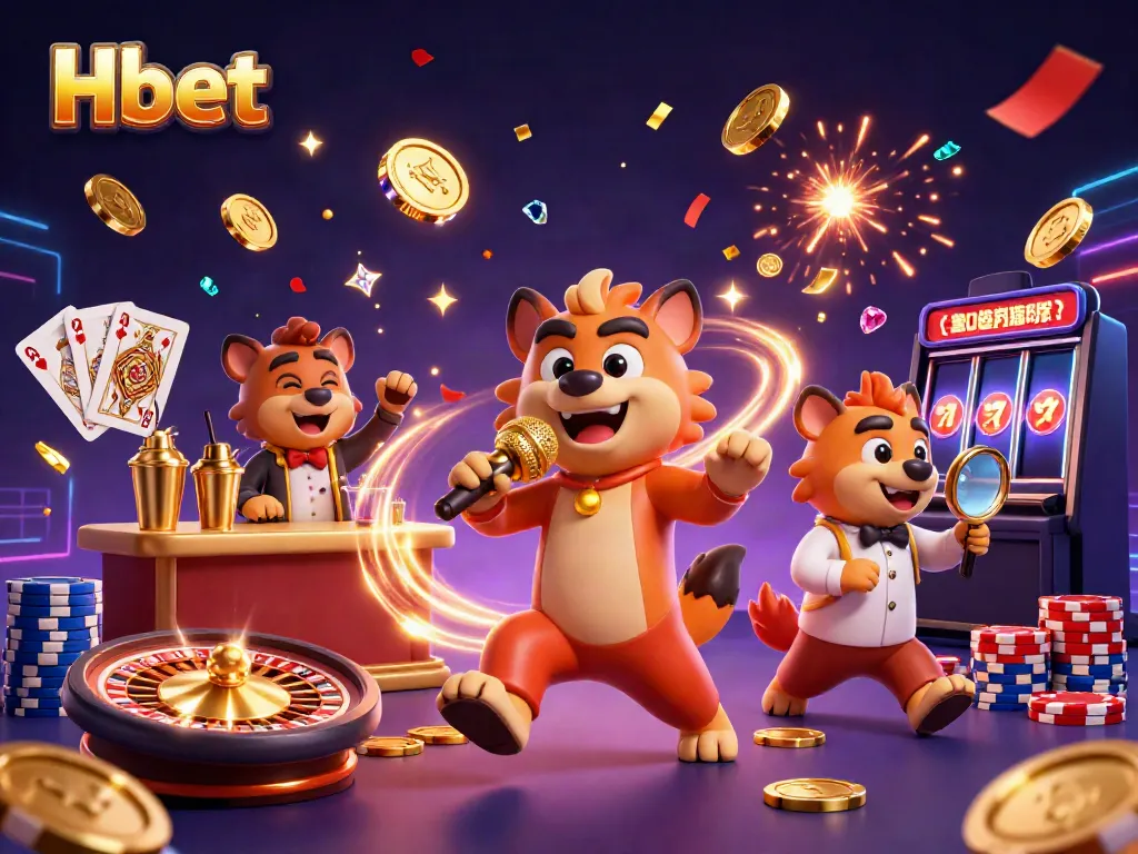 Join the laughter at HBET's animated comedy casino club with hyenas, coins, and vibrant games.