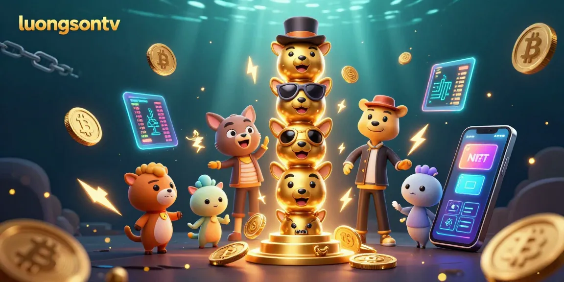 Place bets and win with luongsontv, featuring a vibrant totem pole and crypto elements.