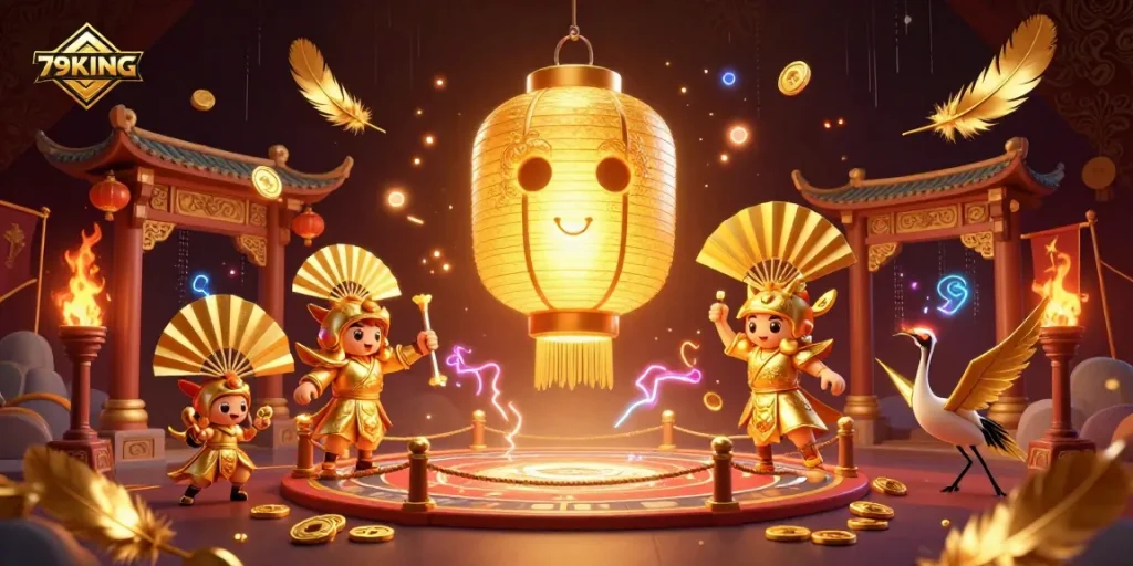 Engage in thrilling experiences at 79KING casino with vibrant neon characters and dynamic game elements.