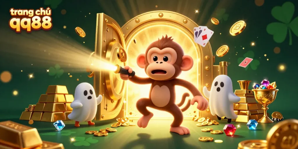 Experience the thrilling action of trang chủ qq88 in this vibrant casino scene with playful characters.