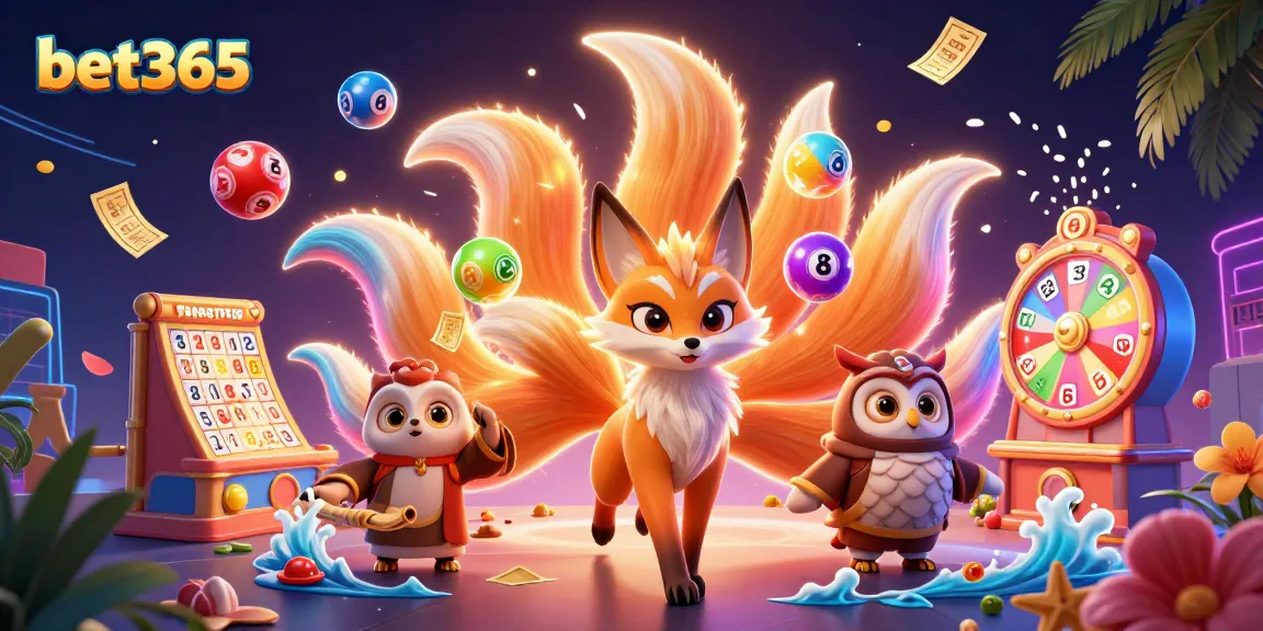 Experience the thrill of bet365 with vibrant gaming elements and animated characters in a colorful, engaging scene.
