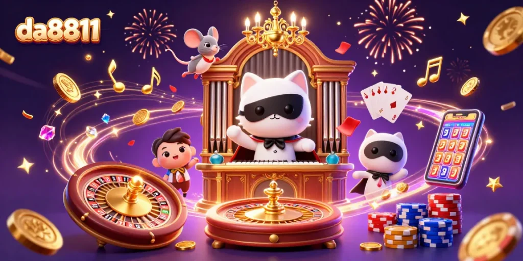 Experience the excitement of da8811's casino world, featuring enchanting characters and dynamic game elements.
