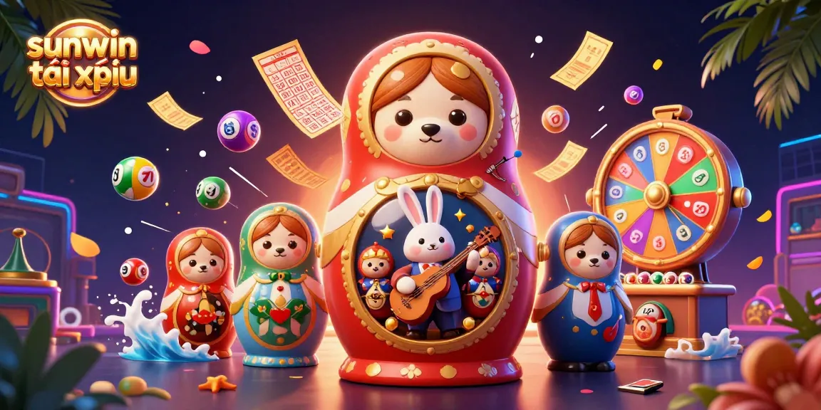 Play and win with sunwin tài xỉu featuring colorful game elements and animated casino characters.
